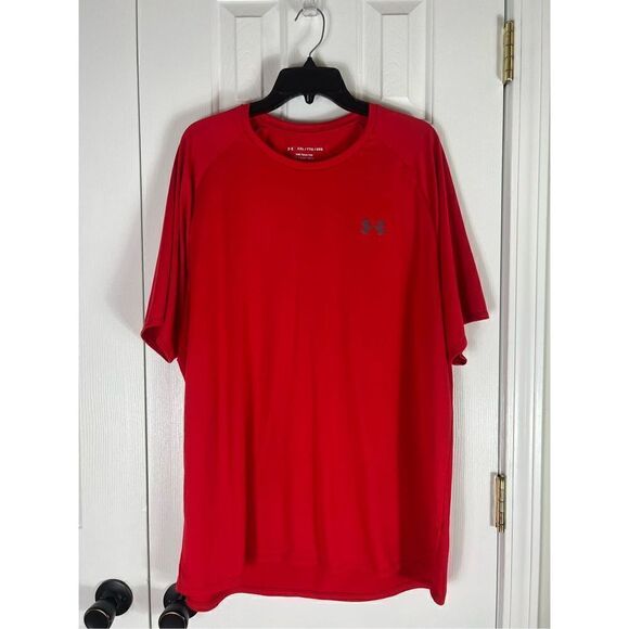 Under Armour Mens Red Tech Tee Shirt Size XXL - Picture 1 of 3